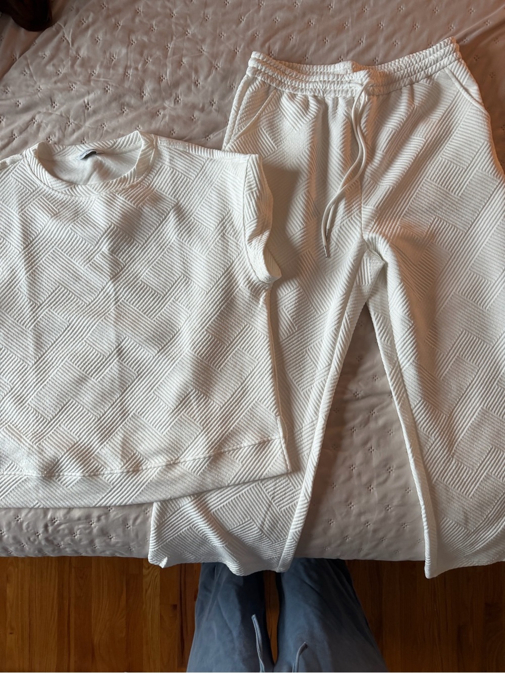 2 Piece Casual Tracksuit Short Sleeve Tops And Wide Leg Long Pants